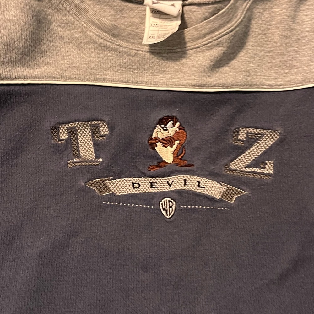Blue and grey Warner Brothers Tasmanian devil long sleeve size XXL - Picture 3 of 9